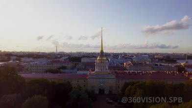 Aerial view of Sankt Petersburg  and St. Isaac's Cathedral